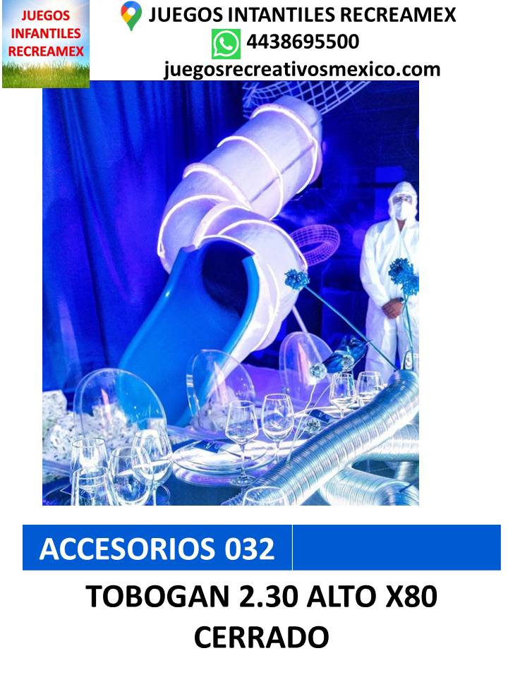 tobogan cerrado 2.30 x 80 s